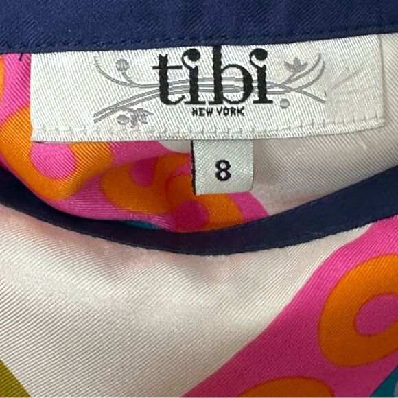 Tibi Floral Print Silk Off the Shoulder Mini Dress | Size 8 - Picture 6 of 8